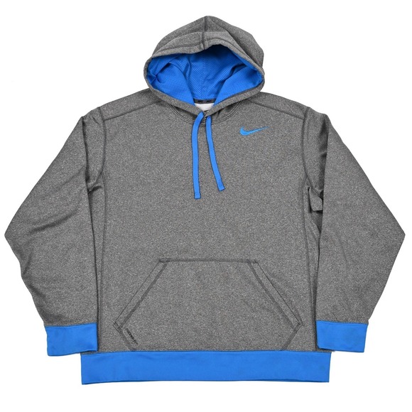 Nike Other - Nike Hoodie Sweatshirt Mens L Pullover Gray Therma Fit Performance Embroidered